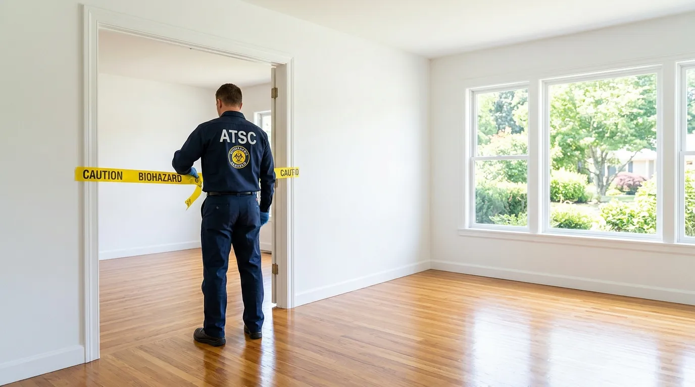 Certified biohazard cleanup crew performing Decomposition Cleanup in Grayson Valley